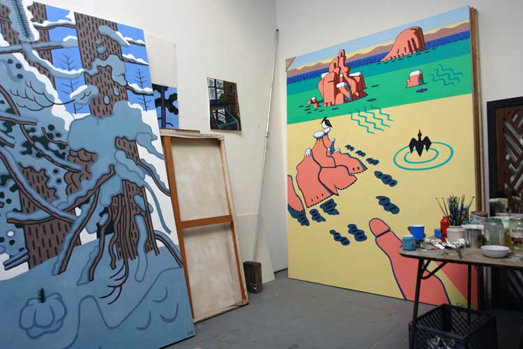 The studio of the Venice painter, Curtis Hoekzema.