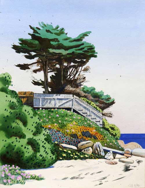 LANDSCAPES - watercolor painting by the Venice painter, Curtis Hoekzema.